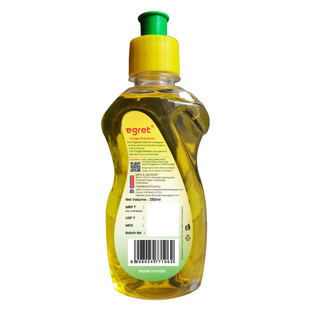 Dish Wash Liquid — 250ml - Back