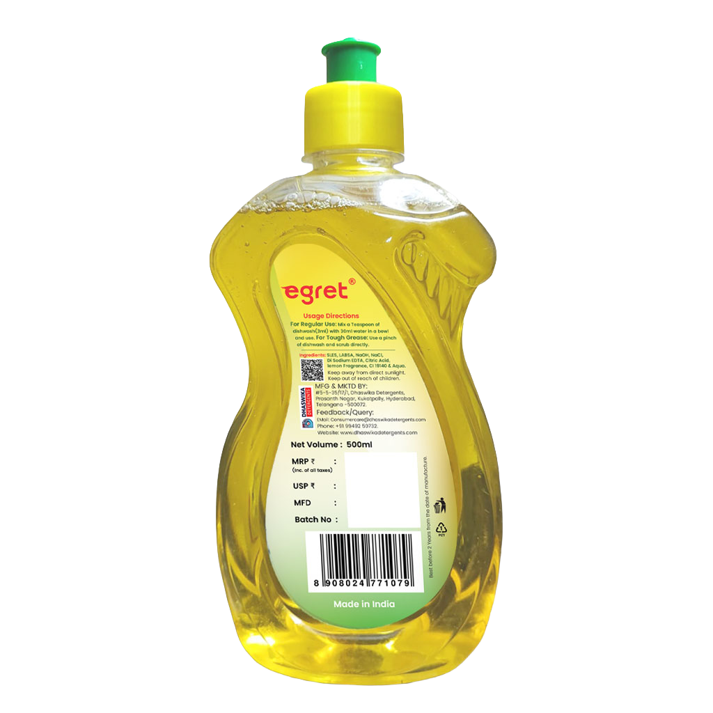 Dish Wash Liquid — 500ml - Back